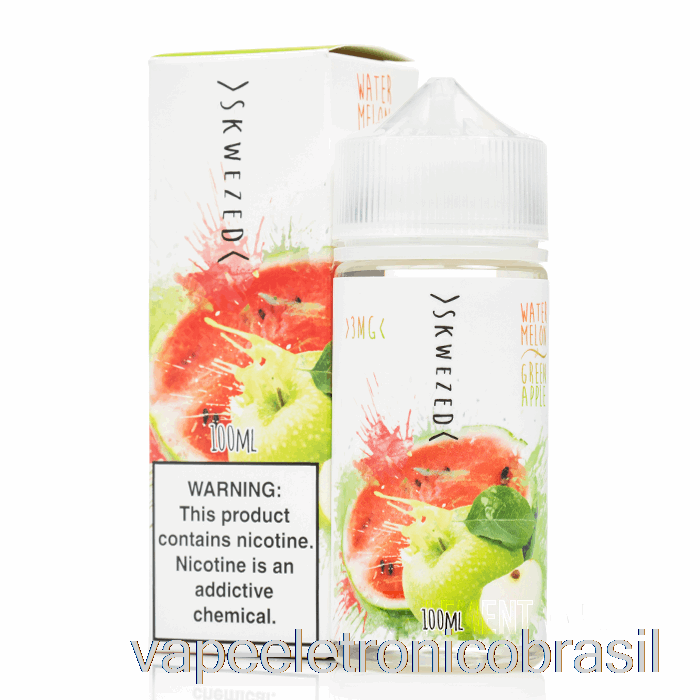 Vape Recarregável Melancia Maçã Verde - Skwezed - 100ml 3mg